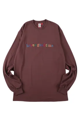 COLORFUL OUTLINE SIDE LOGO L/S TEE BROWNIE