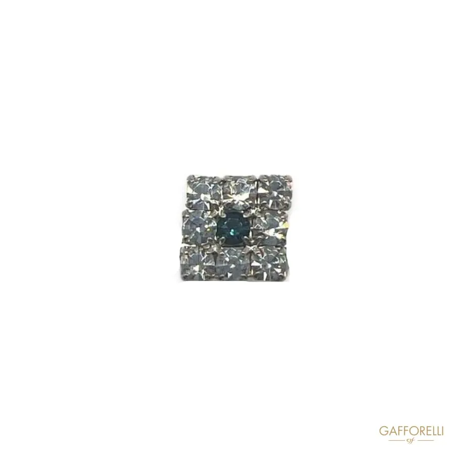 Cufflink with Squared Rhinestone Detail U61 Gem - Gafforelli Srl