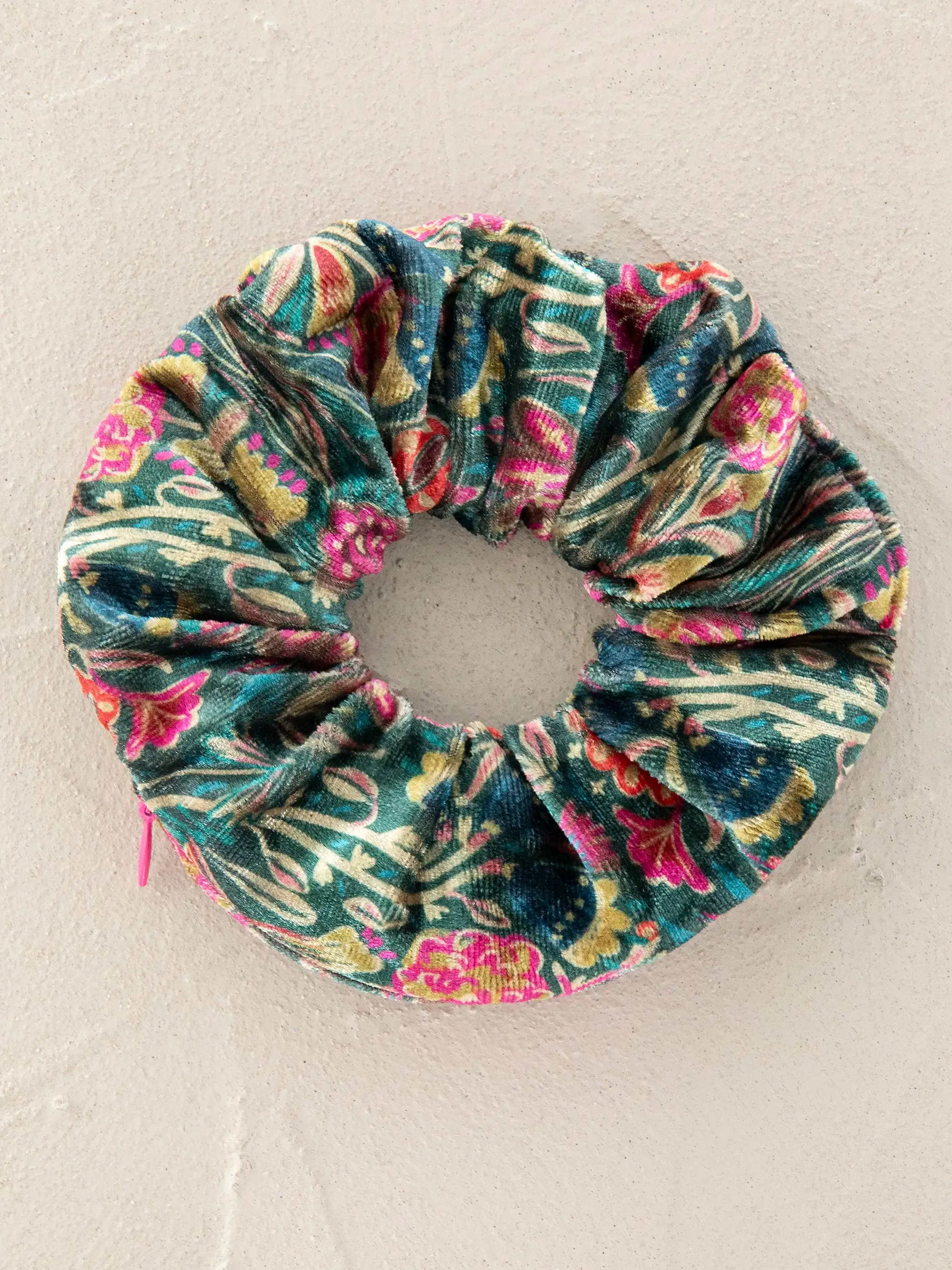 Hideaway Scrunchie - Green Lined Floral