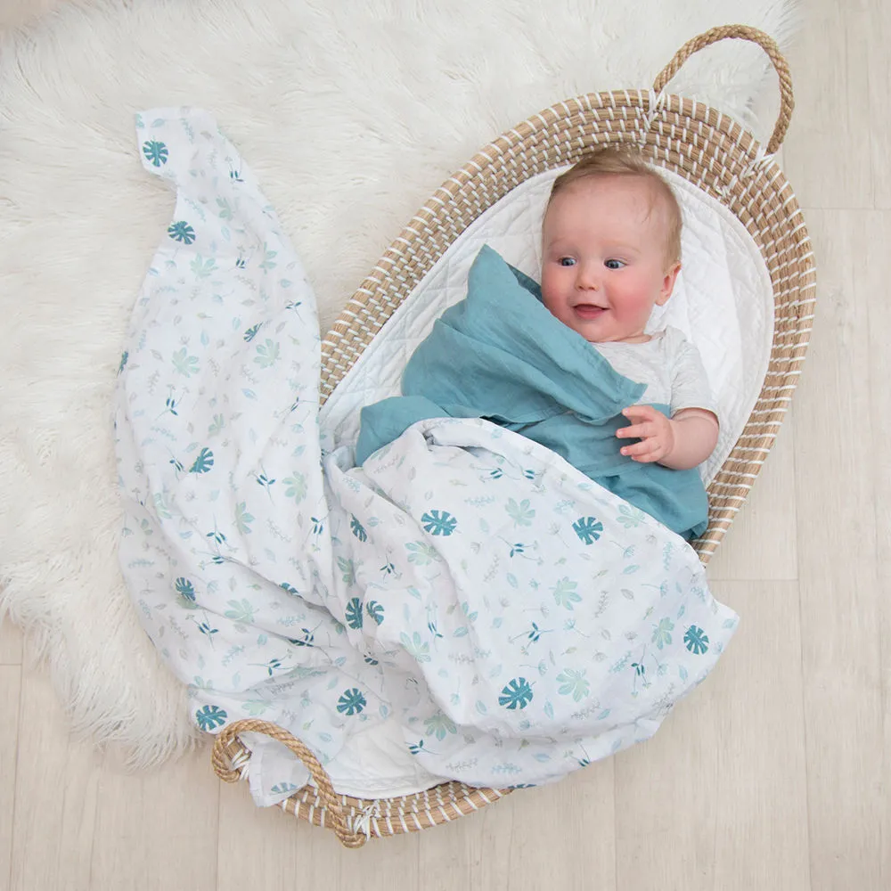 Living Textiles Organic Muslin Swaddle Wraps - Banana Leaf