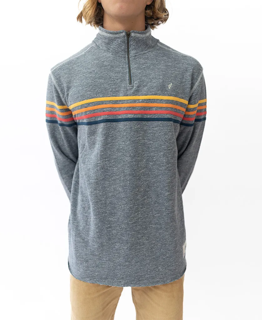 Navy Marle Long Island Quarter-Zip Raglan Sweatshirt
